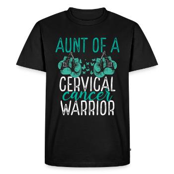 Aunt Cervical Cancer Awareness Niece Nephew - Men's Premium Organic T-Shirt - black - Front - Nico (187cm)