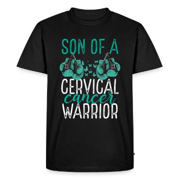 Son Cervical Cancer Awareness Month Ribbon - Men's Premium Organic T-Shirt - black - Front - Nico (187cm)