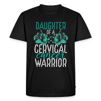 Daughter Cervical Cancer Awareness Month Ribbon - Men's Premium Organic T-Shirt - black - Front - Nico (187cm)