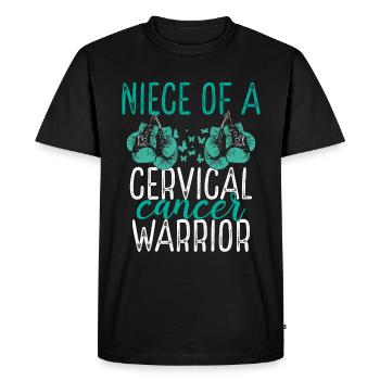 Niece Cervical Cancer Awareness Aunt Uncle - Men's Premium Organic T-Shirt - black - Front - Nico (187cm)