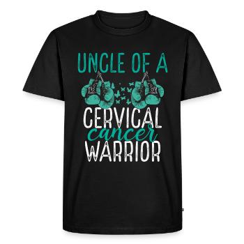 Uncle Cervical Cancer Awareness Niece Nephew - Men's Premium Organic T-Shirt - black - Front - Nico (187cm)
