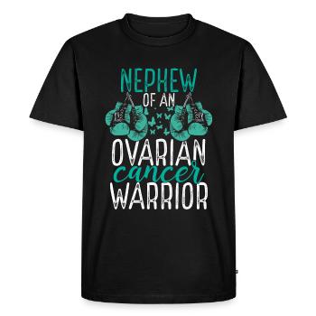 Nephew Ovarian Cancer Awareness Aunt Uncle - Men's Premium Organic T-Shirt - black - Front - Nico (187cm)