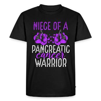 Niece Pancreatic Cancer Awareness Aunt Uncle - Men's Premium Organic T-Shirt - black - Front - Nico (187cm)