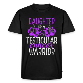 Ruban du Mois de la sensibilisation au cancer du testicule chez les filles - T-shirt Premium bio Homme - noir - Devant - Nico (187cm)