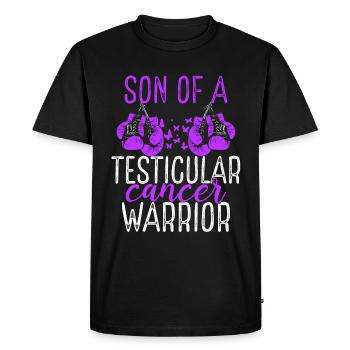 Ruban du Mois de la sensibilisation au cancer du testicule de Son - T-shirt Premium bio Homme - noir - Devant - Nico (187cm)