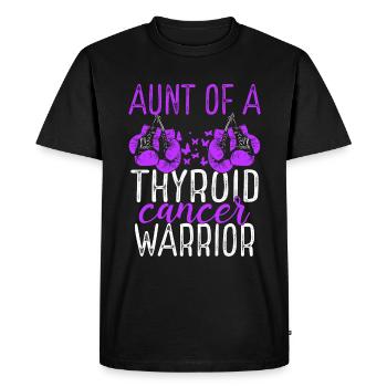 Aunt Thyroid Cancer Awareness Niece Nephew - Men's Premium Organic T-Shirt - black - Front - Nico (187cm)