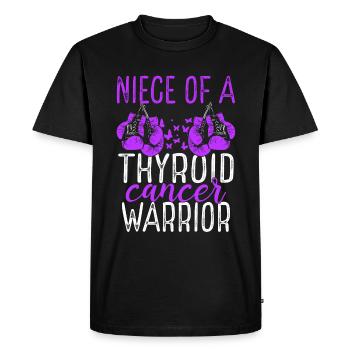 Niece Thyroid Cancer Awareness Aunt Uncle - Men's Premium Organic T-Shirt - black - Front - Nico (187cm)