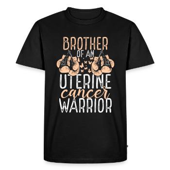 Frère Sensibilisation au cancer de l’utérus Frère ou sœur Jumeau - T-shirt Premium bio Homme - noir - Devant - Nico (187cm)
