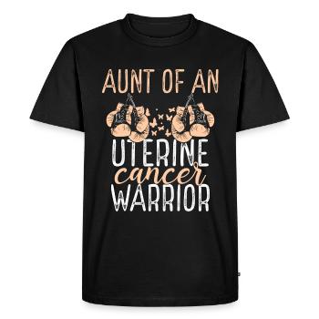 Aunt Uterine Cancer Awareness Niece Nephew - Men's Premium Organic T-Shirt - black - Front - Nico (187cm)