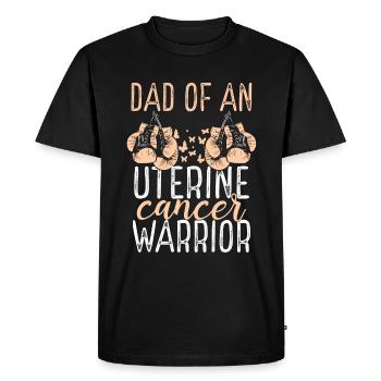 Dad Uterine Cancer Awareness Fathers Day Papa - Men's Premium Organic T-Shirt - black - Front - Nico (187cm)