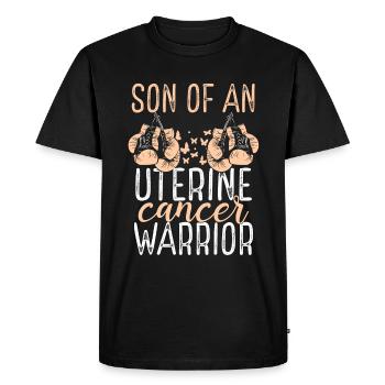 Ruban du Mois de la sensibilisation au cancer de l’utérus - T-shirt Premium bio Homme - noir - Devant - Nico (187cm)