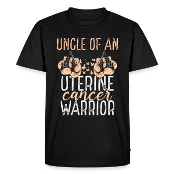 Uncle Uterine Cancer Awareness Niece Nephew - Men's Premium Organic T-Shirt - black - Front - Nico (187cm)
