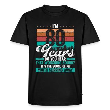 80 ans drôle Getting Old Humor Idée d’anniversaire - T-shirt Premium bio Homme - noir - Devant - Nico (187cm)