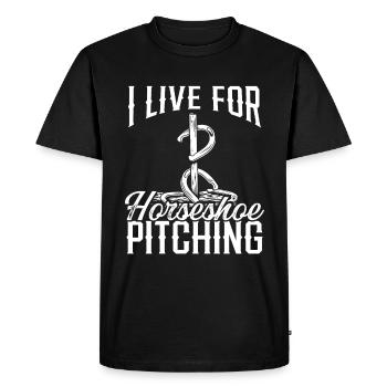 Horseshoe Pitching Game I live for Horseshoe Toss - Men's Premium Organic T-Shirt - black - Front - Nico (187cm)