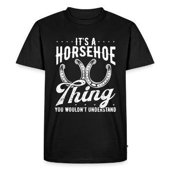 Horseshoe Pitching Game Horseshoe thing Tosser - Men's Premium Organic T-Shirt - black - Front - Nico (187cm)