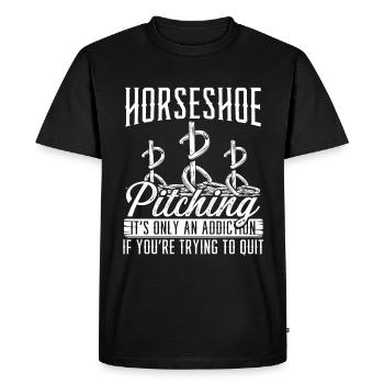 Horseshoe Pitching Game Horseshoe Addiction Tosser - Men's Premium Organic T-Shirt - black - Front - Nico (187cm)