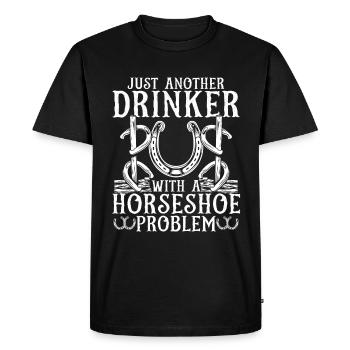 Horseshoe Pitching Game Drinking Drinker Tosser - Men's Premium Organic T-Shirt - black - Front - Nico (187cm)