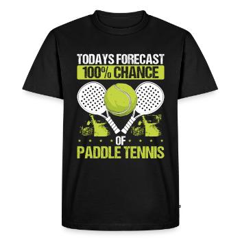 Paddle Tennis Player Todays 100% Chance of Paddle - Men's Premium Organic T-Shirt - black - Front - Nico (187cm)