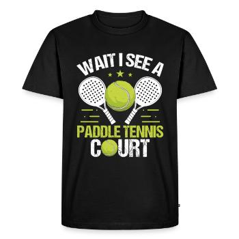 Joueur de paddle-tennis Attendez de voir un court de paddle - T-shirt Premium bio Homme - noir - Devant - Nico (187cm)