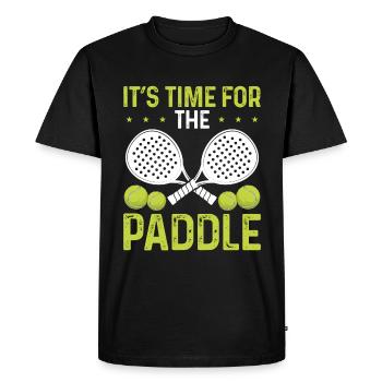 Joueur de paddle tennis Son heure pour le PaddlePaddle - T-shirt Premium bio Homme - noir - Devant - Nico (187cm)