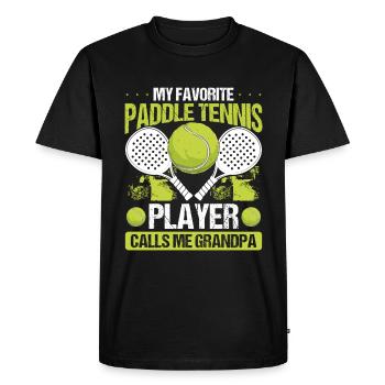 Joueur de paddle-tennis Mon préféré m’appelle grand-père - T-shirt Premium bio Homme - noir - Devant - Nico (187cm)