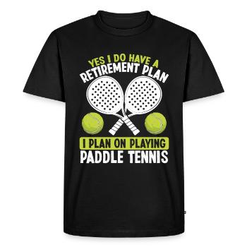 Paddle Tennis Player Retirement Plan Retired - Men's Premium Organic T-Shirt - black - Front - Nico (187cm)