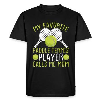 Joueur de paddle-tennis Mon joueur préféré moi maman - T-shirt Premium bio Homme - noir - Devant - Nico (187cm)