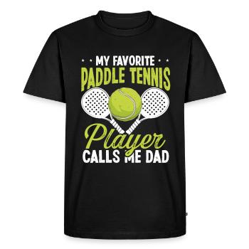 Joueur de paddle tennis Mes appels préférés Papa Père - T-shirt Premium bio Homme - noir - Devant - Nico (187cm)