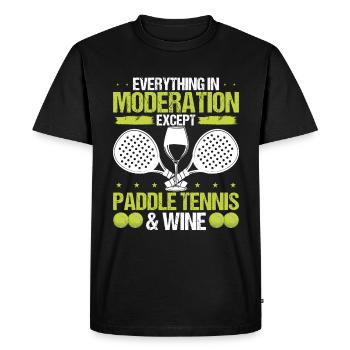 Joueur de paddle-tennis Wine Drinking Paddle Team - T-shirt Premium bio Homme - noir - Devant - Nico (187cm)