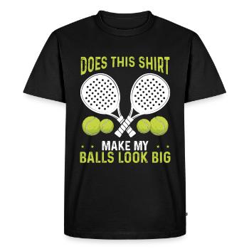 Joueur de paddle tennis Mes balles ont l’air Big Paddle Team - T-shirt Premium bio Homme - noir - Devant - Nico (187cm)