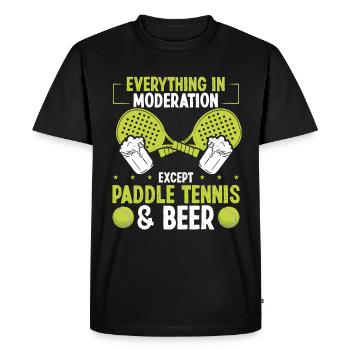 Joueur de paddle-tennis Équipe de paddle à boire de la bière - T-shirt Premium bio Homme - noir - Devant - Nico (187cm)