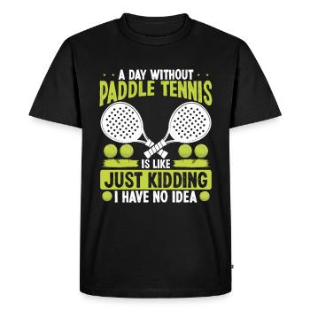 Joueur de paddle-tennis Je plaisante, je n’en ai aucune idée - T-shirt Premium bio Homme - noir - Devant - Nico (187cm)