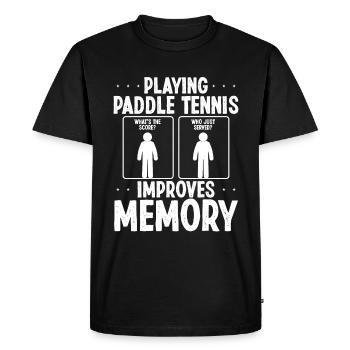 Paddle Tennis Player Funny Improves Memory Paddle - Men's Premium Organic T-Shirt - black - Front - Nico (187cm)