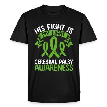 Mois du ruban de paralysie cérébrale Son combat est mon combat - T-shirt Premium bio Homme - noir - Devant - Nico (187cm)