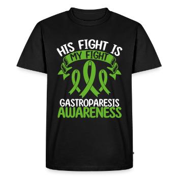 Mois du ruban de gastroparésie Son combat est mon combat - T-shirt Premium bio Homme - noir - Devant - Nico (187cm)