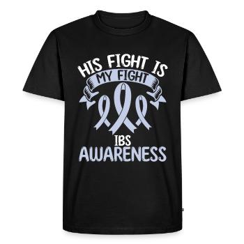 Irritable Bowel Syndrome His Fight is my Fight - Men's Premium Organic T-Shirt - black - Front - Nico (187cm)
