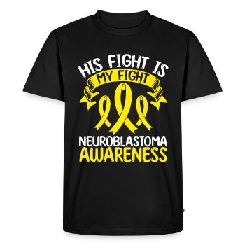 Neuroblastoma Ribbon Month His Fight is my Fight - Men's Premium Organic T-Shirt - black - Front - Nico (187cm)