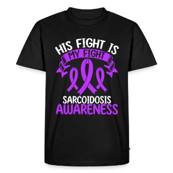 Mois du ruban de sarcoïdose Son combat est mon combat - T-shirt Premium bio Homme - noir - Devant - Nico (187cm)