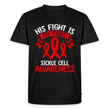 Sickle Cell Ribbon Month His Fight is my Fight - Men's Premium Organic T-Shirt - black - Front - Nico (187cm)