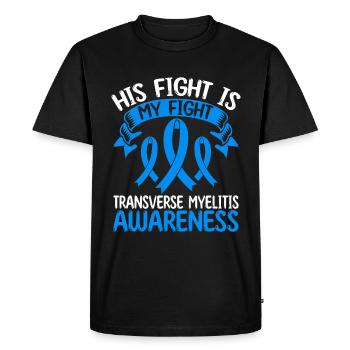 Transverse Myelitis Ribbon His Fight is my Fight - Men's Premium Organic T-Shirt - black - Front - Nico (187cm)