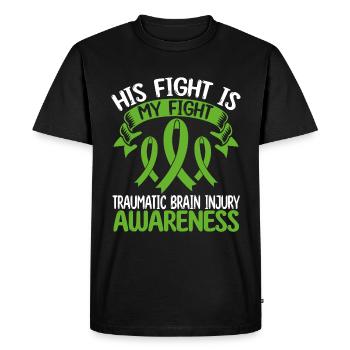 Traumatic Brain Injury Month His Fight is my Fight - Men's Premium Organic T-Shirt - black - Front - Nico (187cm)