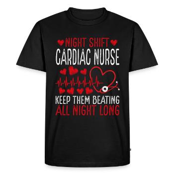 Infirmière cardiaque de nuit Faites-les battre - T-shirt Premium bio Homme - noir - Devant - Nico (187cm)