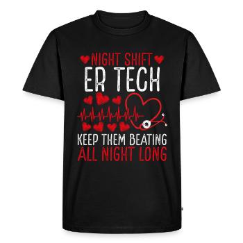 Technicienne de salle d’urgence de nuit Infirmière en salle d’urgence - T-shirt Premium bio Homme - noir - Devant - Nico (187cm)