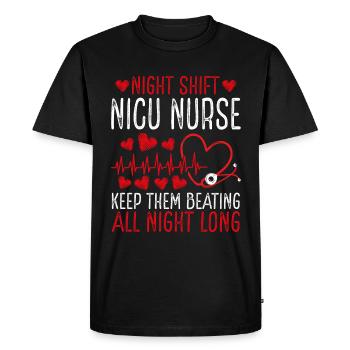 Infirmière de l’USIN de nuit Faites-les battre - T-shirt Premium bio Homme - noir - Devant - Nico (187cm)