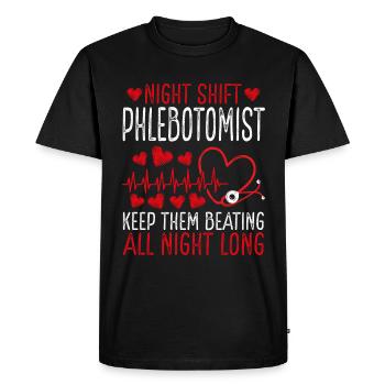 Night Shift Phlebotomist Keep them beating - Men's Premium Organic T-Shirt - black - Front - Nico (187cm)