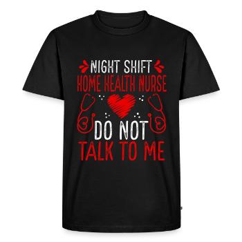 Infirmière de nuit à domicile Ne me parlez plus - T-shirt Premium bio Homme - noir - Devant - Nico (187cm)