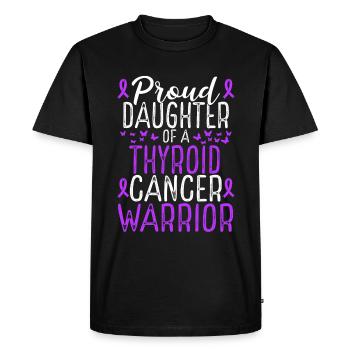 Thyroid Cancer Awareness Movement Daughter Ribbon - Men's Premium Organic T-Shirt - black - Front - Nico (187cm)