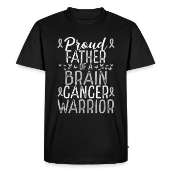 Mouvement de sensibilisation aux tumeurs cérébrales Papa Ruban Père - T-shirt Premium bio Homme - noir - Devant - Nico (187cm)