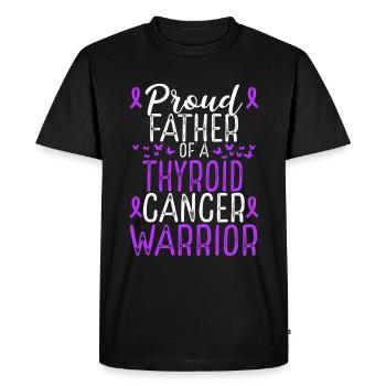 Thyroid Cancer Awareness for Dad Ribbon Father - Men's Premium Organic T-Shirt - black - Front - Nico (187cm)