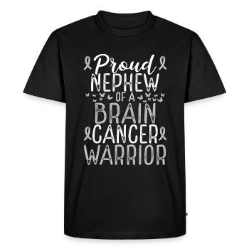 Sensibilisation aux tumeurs cérébrales Glioblastome Neveu Ribbon - T-shirt Premium bio Homme - noir - Devant - Nico (187cm)